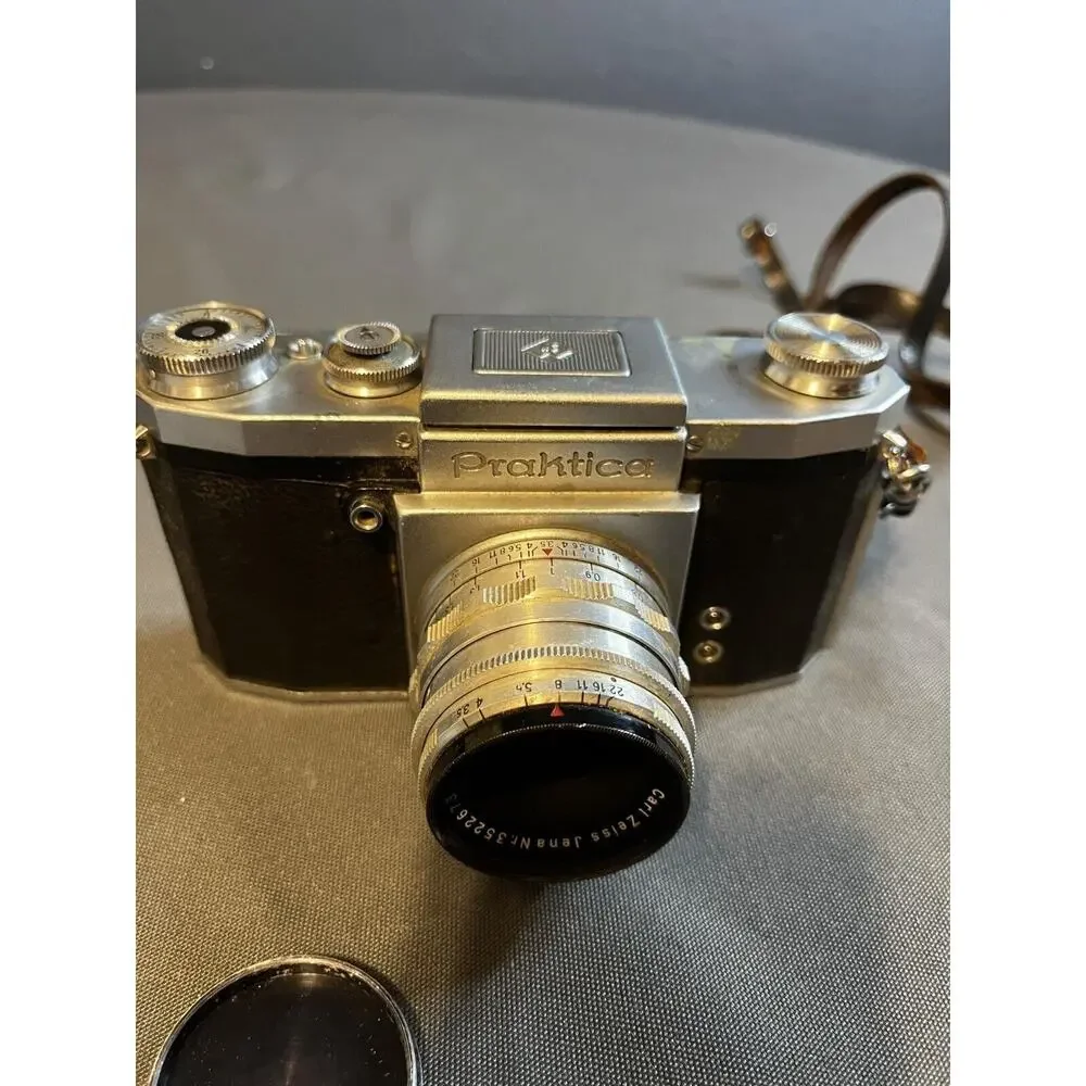 Vintage Praktica FX 35mm Film SLR Camera w/ Tessar 50mm 3.5 Lens (Read Below)